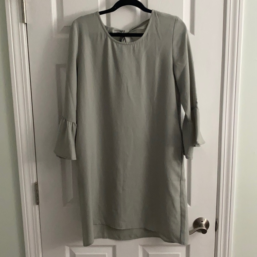 Sage green bow back dress